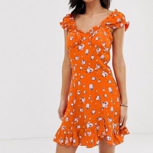 Free People Like a Lady dress in orange